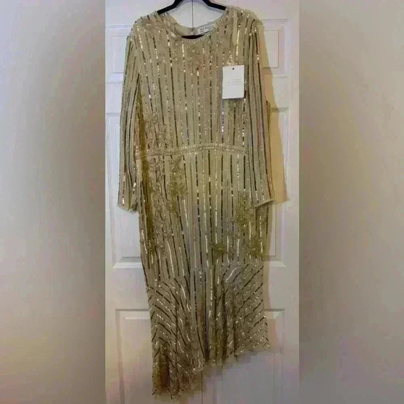 Mac Duggal Embellished Long-Sleeve Midi-Dress Plus Size 22 NWT Style 93627 - Picture 4 of 7